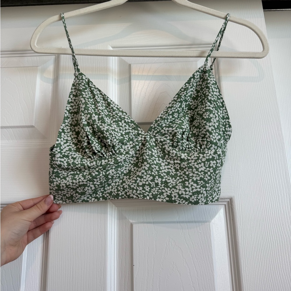 Lulu's Olive and White Patterned Camisole